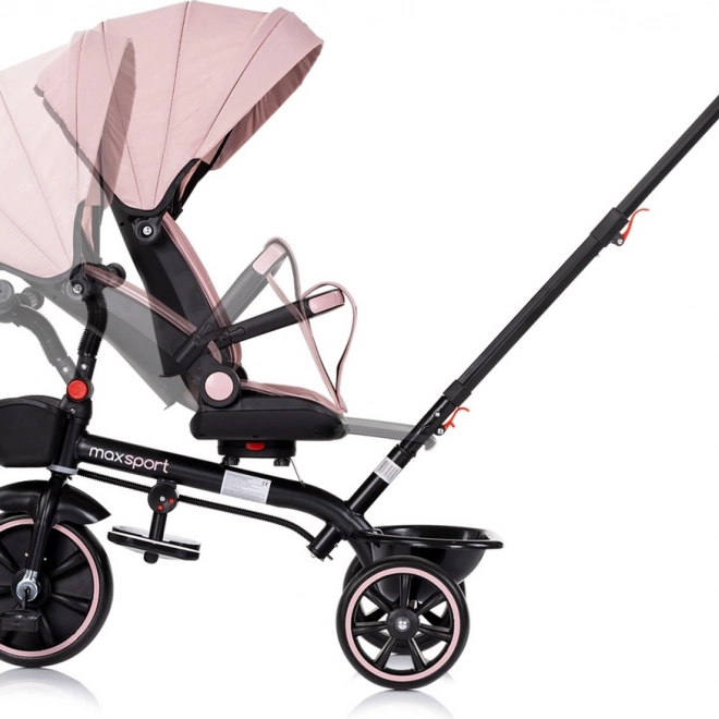 Tricicleta Chipolino cu acoperiș Max Sport 2 în 1 roz