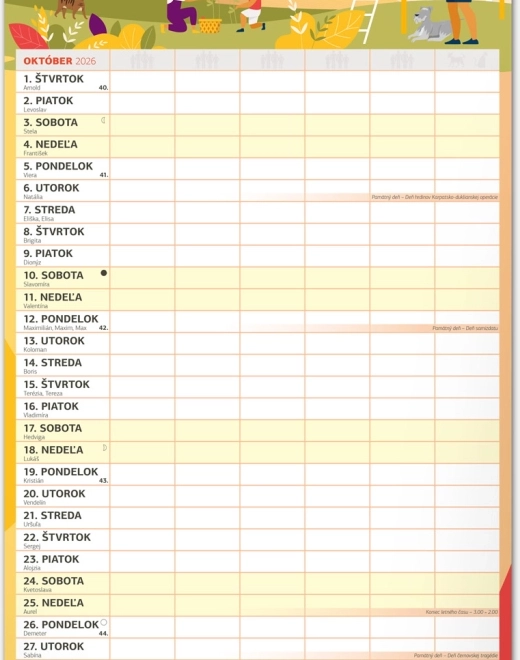 Calendar perete Planificator de Familie XXL 2026