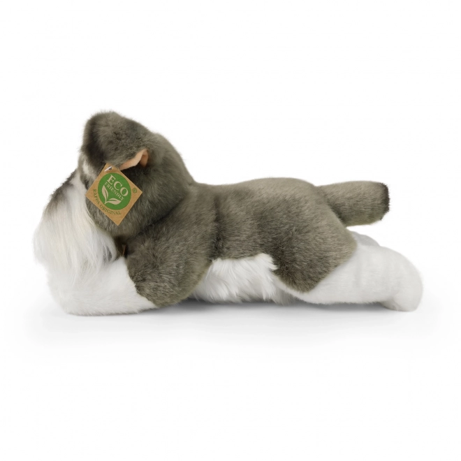 Câine din pluş schnauzer culcat eco-friendly 28 cm
