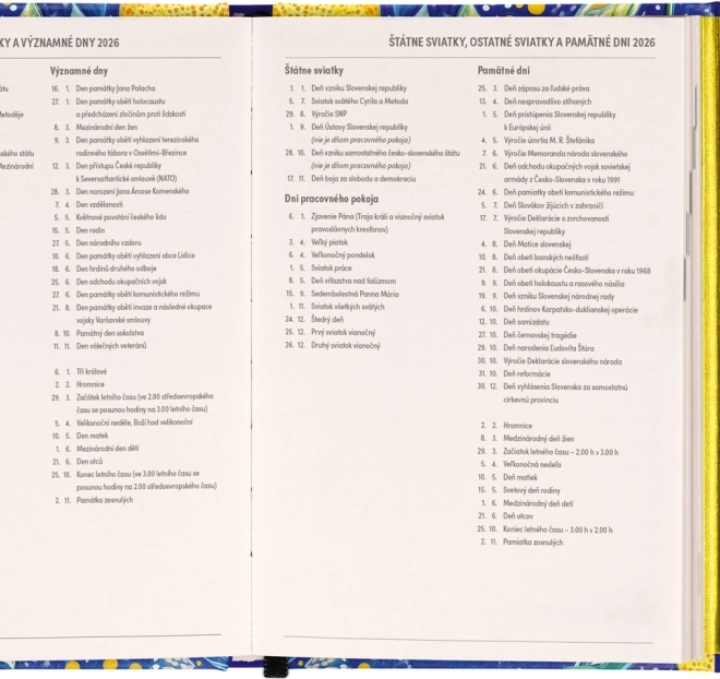 Agendă săptămânală magnetică Lămâi 2026