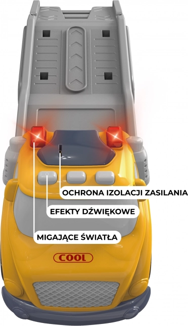 Platformă galbenă de recuperare WOOPIE City Truck cu efecte de lumină și sunet