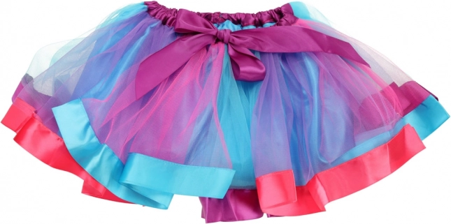 Fustă tutu pufoasă în culori curcubeu