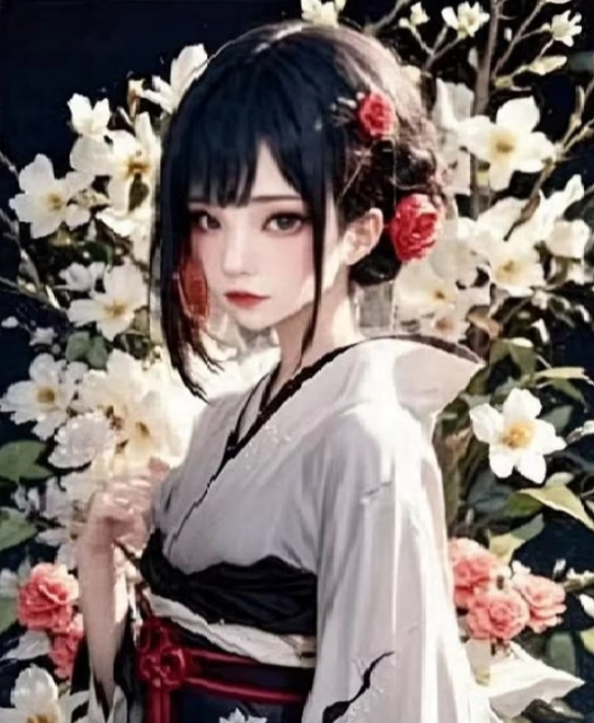 Pictură cu diamante Fata în kimono