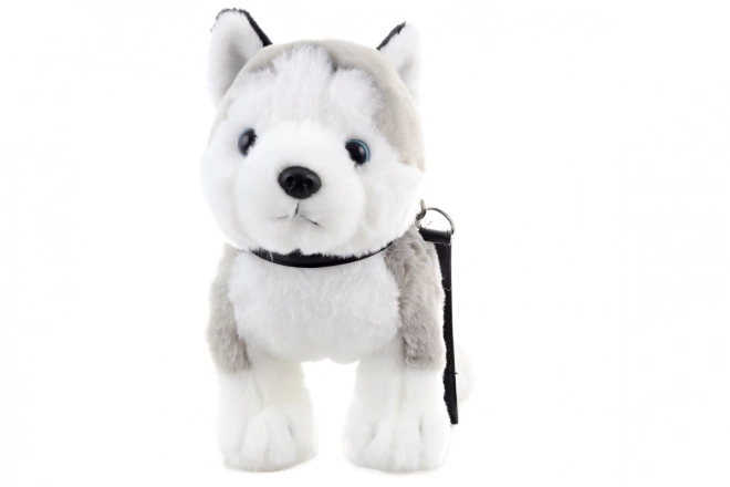 Husky de pluș cu lesă eco-prietenos