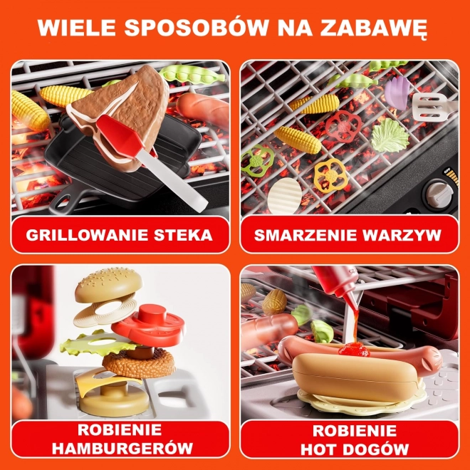 Grătar de Jucărie pentru Barbecue cu LED-uri, set de 31 de piese Woopie