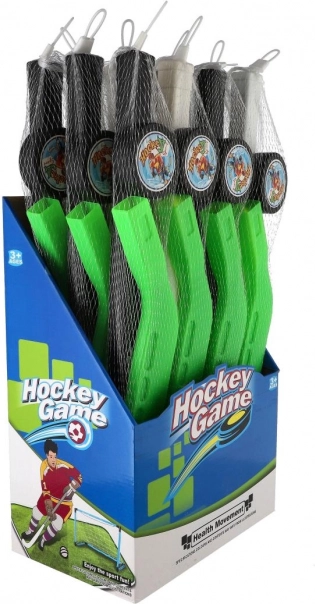Crosetă de hochei pentru copii cu puc din plastic 74 cm