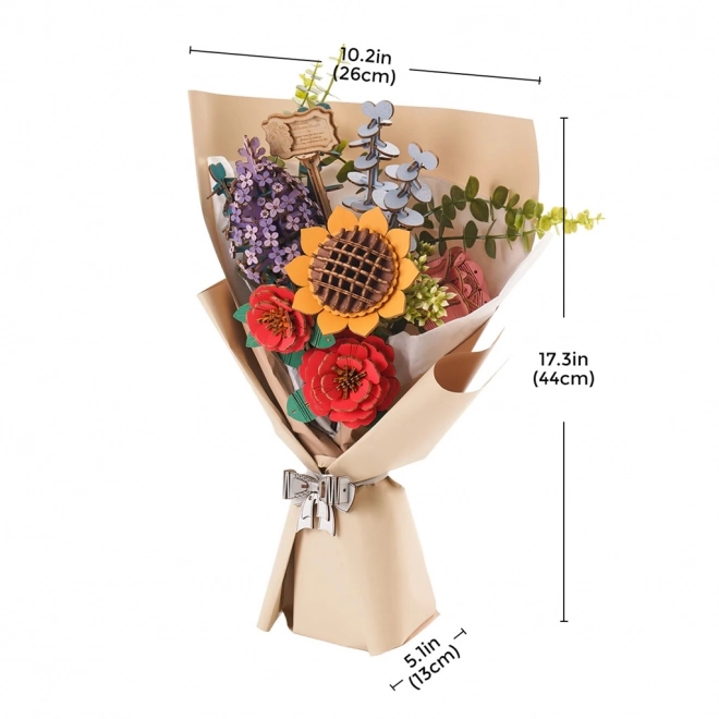 Puzzle din lemn 3D buchet de flori Rowood