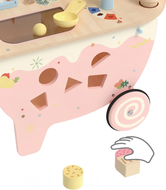 Ice Cream Cart Classic World din lemn 3în1 40 piese