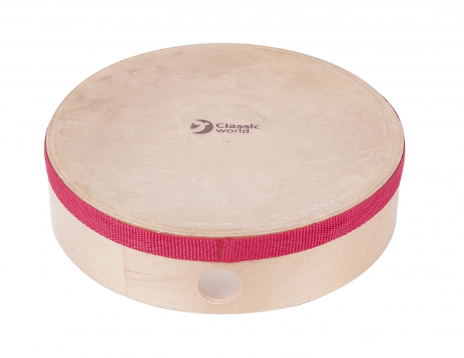 Tamburin din lemn Classic World pentru copii, 20 cm