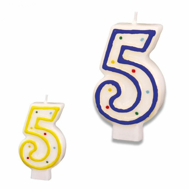 Lumânare aniversară cifra 5