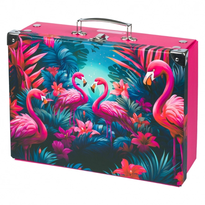 Kufăr pliabil pentru școală cu flamingo Baagl