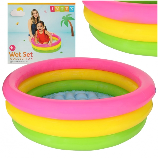 Piscină gonflabilă curcubeu pentru copii Intex