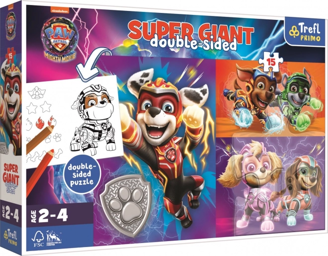 Puzzle dublu Paw Patrol: Echipa grozavă Super Giant 15 piese