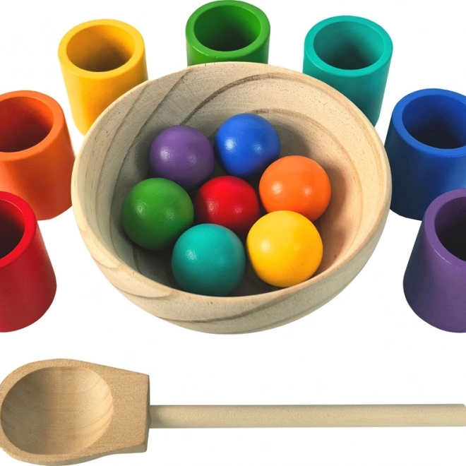 2Kids Toys bile curcubeu și cupe – set montessori 7 culori