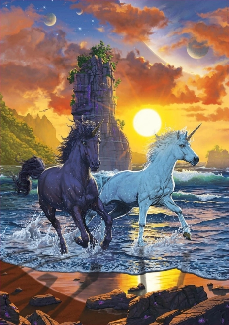 Puzzle Educa Unicorni pe plajă 1000 piese