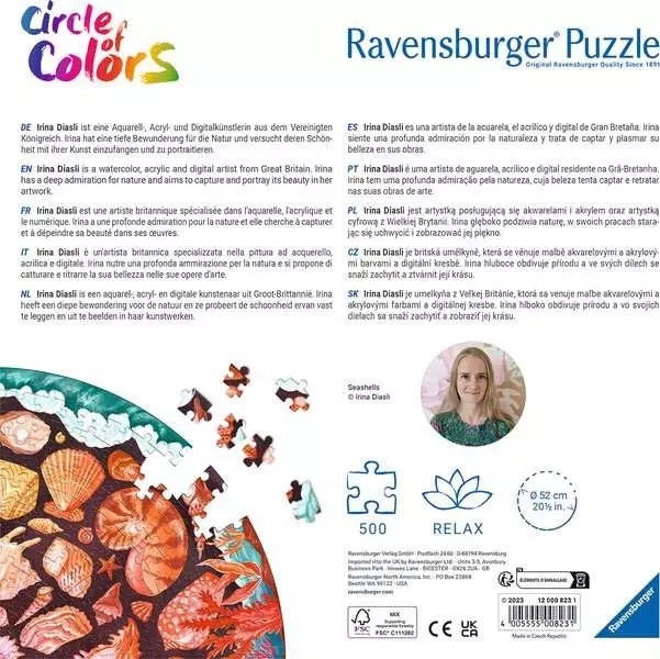 Puzzle Rotund Culori: Scoici 500 Piese RAVENSBURGER