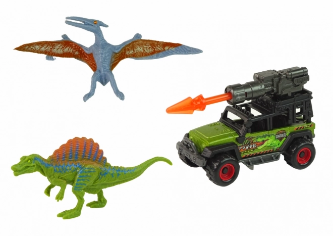 set figurine dinozauri cu vehicul rachetă