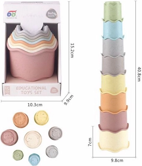 Turn de pahare stivuibile cu valuri 40,8 cm