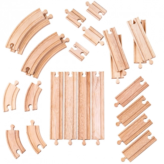 Set de șine de lemn 24 piese Bigjigs Rail