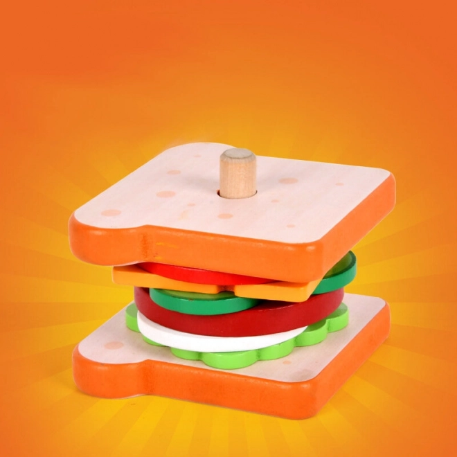 Jucărie sandwich din lemn cu rețete