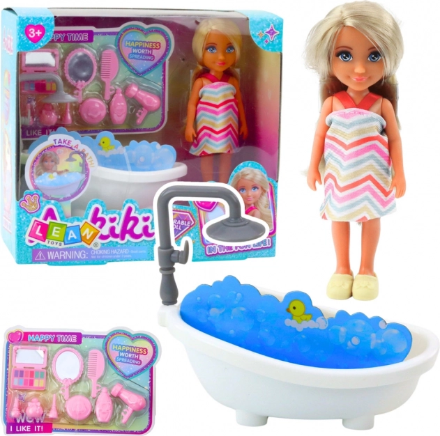 Set Mini Păpușă Ankiki cu Cadă Îngrijire Accesorii
