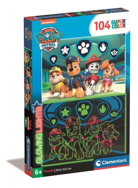 Puzzle Luminos Paw Patrol 104 piese