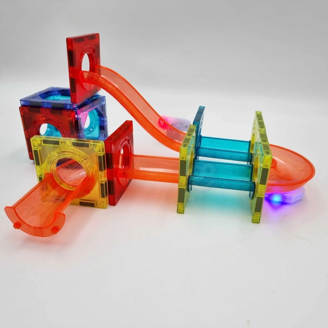 Set construcții magnetice cu bile luminoase Woopie