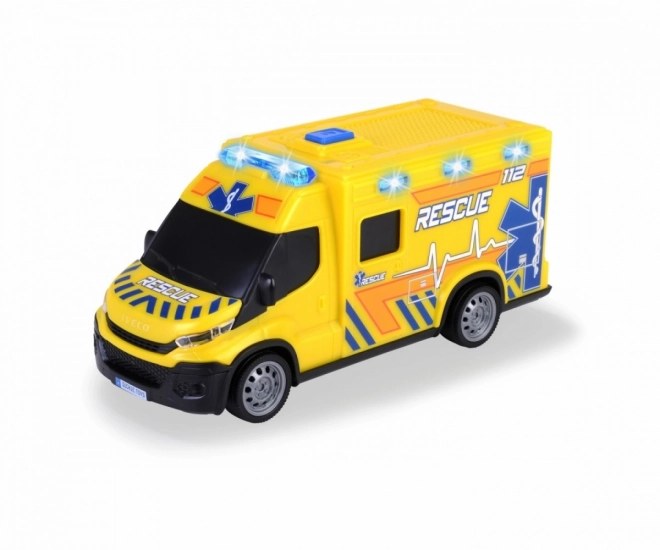 Ambulanță de jucărie Iveco cu lumini și sunete de la Dickie Toys