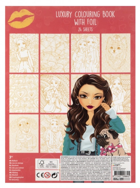 Set de cărți de colorat cu folie Luxury Besties A4