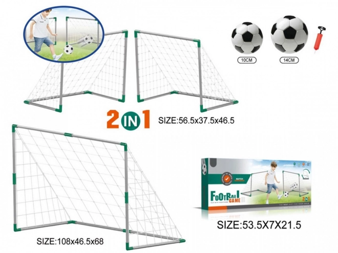 Set fotbal 2 în 1 cu poartă