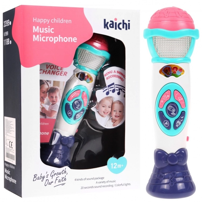 Microfon karaoke pentru copii cu schimbare de voce și înregistrare