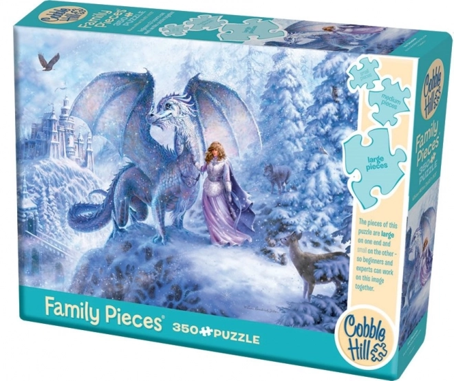 Puzzle familial Cobble Hill Dragon de gheață 350 piese