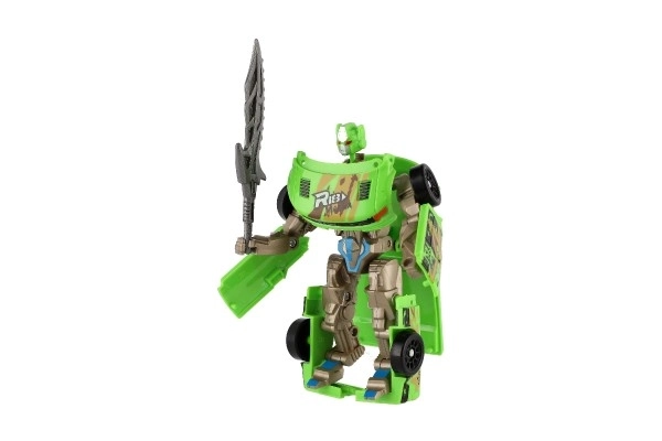 Transformator robot verde plastic 14cm