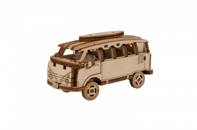 Puzzle 3D din lemn Minibuz retro Superfast