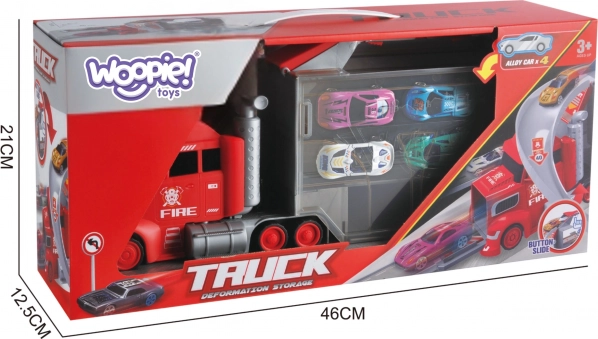 WOOPIE Set Vehicul de Tractare și Pista de Curse