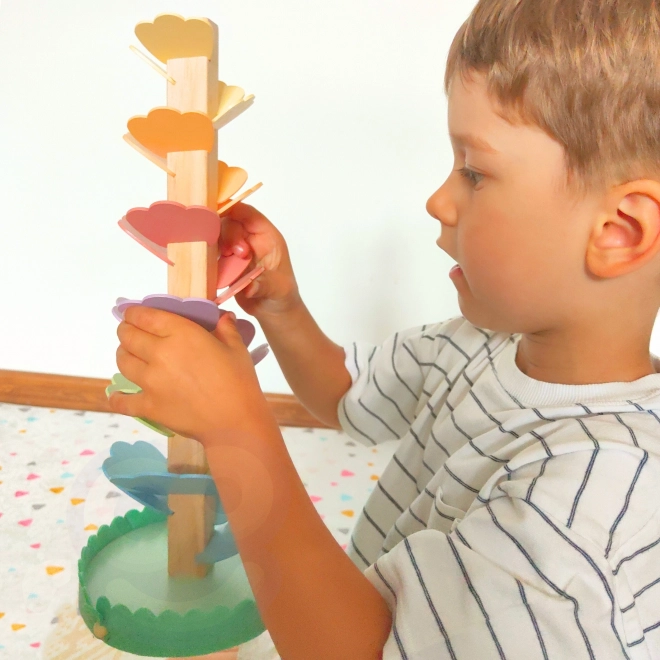 Turnul Spiralat de Lemn Tooky Toy pentru Copii