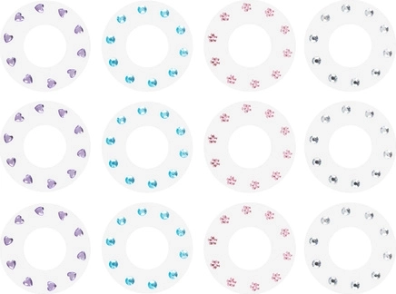 180 cristale în forme și culori diverse