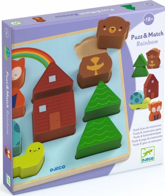 Puzzle din lemn cu animale din pădure
