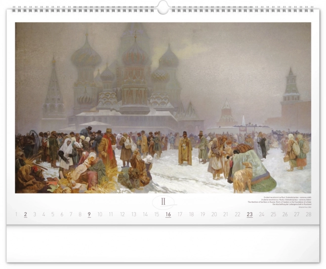 Calendar de perete Alfons Mucha, epopeea slavă 2025