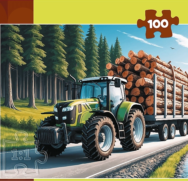 Puzzle Tractor Forestier 100 piese