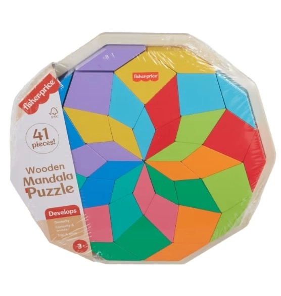 Puzzle educativ din lemn Mandala