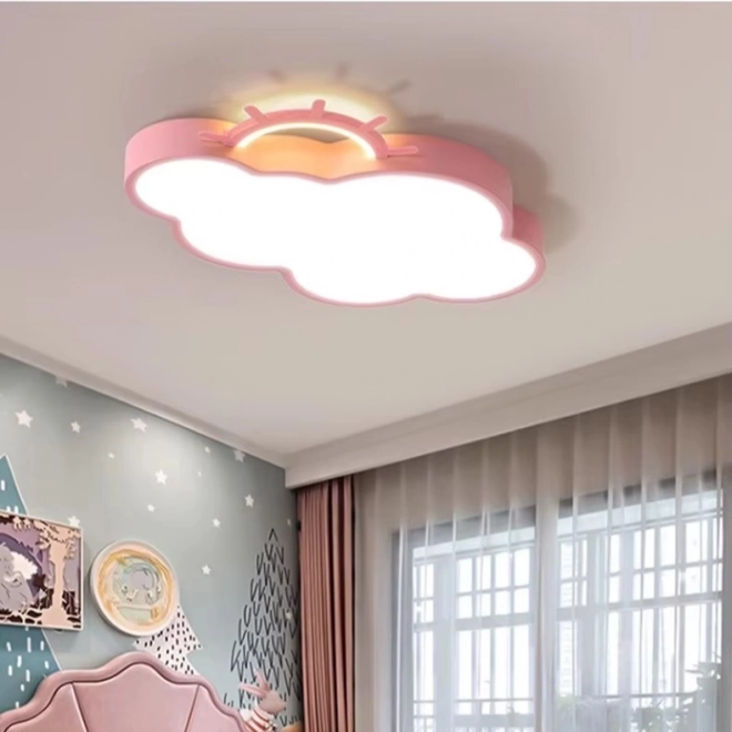 Lampă LED roz norișor cu telecomandă