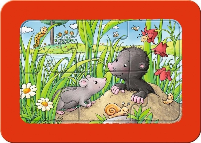 Puzzle pentru copii Animale din grădină de la Ravensburger