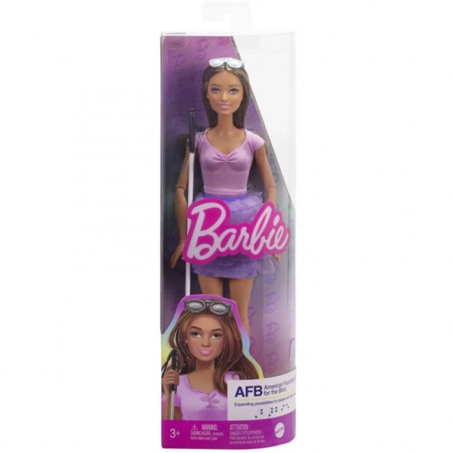 papusa Barbie Model cu fustă violetă cu volane