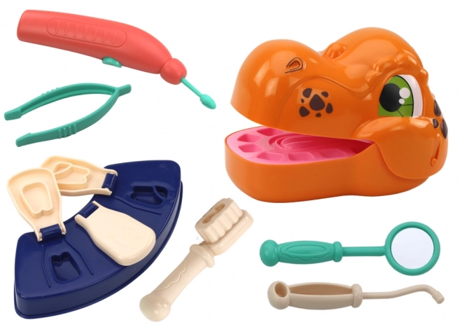 Set creativ cu dinozaur dentist cu plastilină