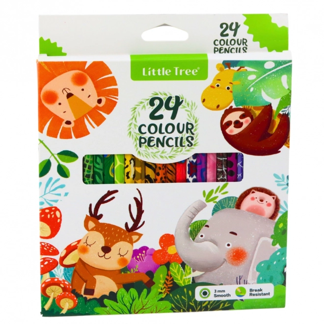 Set de creioane pastelate colorate din lemn pentru școală 24 buc