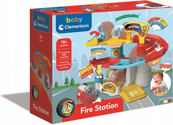 Clementoni Baby autogară Tumbling Cars – stație de pompieri