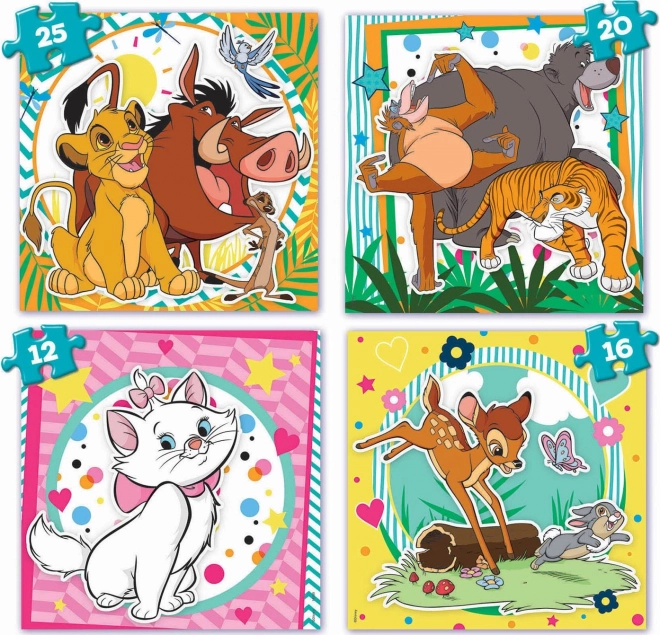 Puzzle Educa în valiză Disney animăluțe 4 în 1