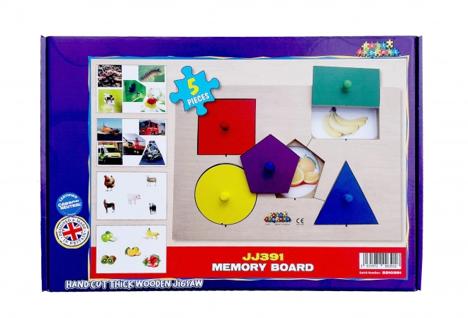 Puzzle din lemn educativ Tvary și memorie