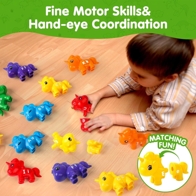 Figurine Montessori Unicorn Dopasuj Literki